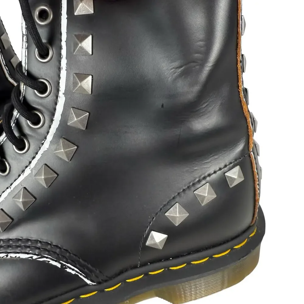 Dr. Martens Women's 1460 8-Eye Stud Black Boots Size 8